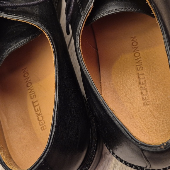 BECKETT SIMONON Dunham Black Leather Sz 9.5 Mens Derby Dress Shoes EUC main image 6